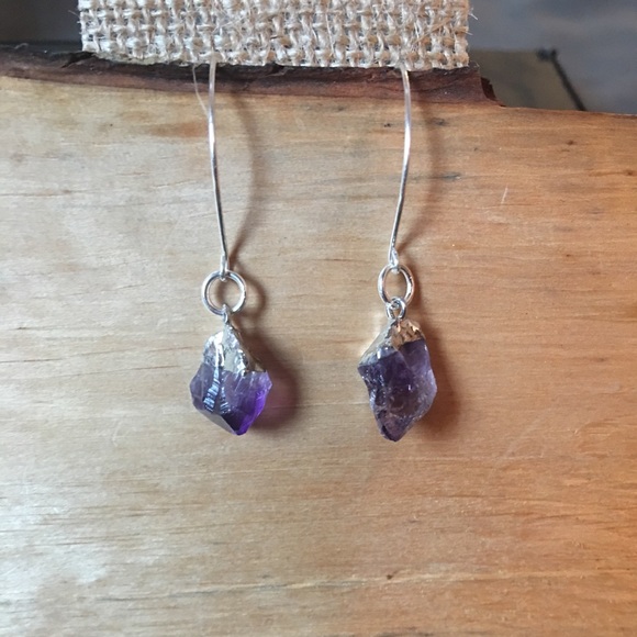 Jewelry - Purple Amethyst stones-sterling silver ear wires